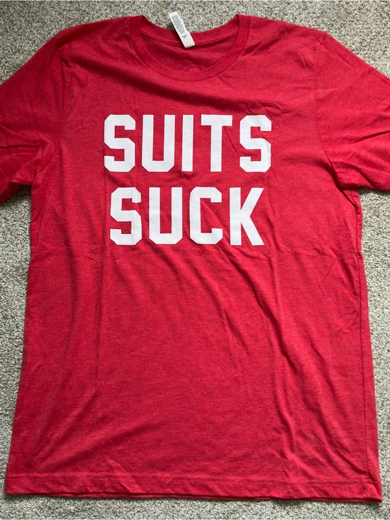 Bella Canvas Other - Bella Canvas Red Tee with White 'SUITS SUCK' Graphic